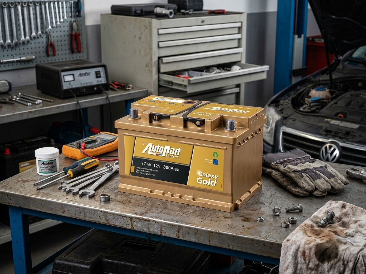 Autobaterie Galaxy Gold 77 Ah 12V, 278x175x175 mm