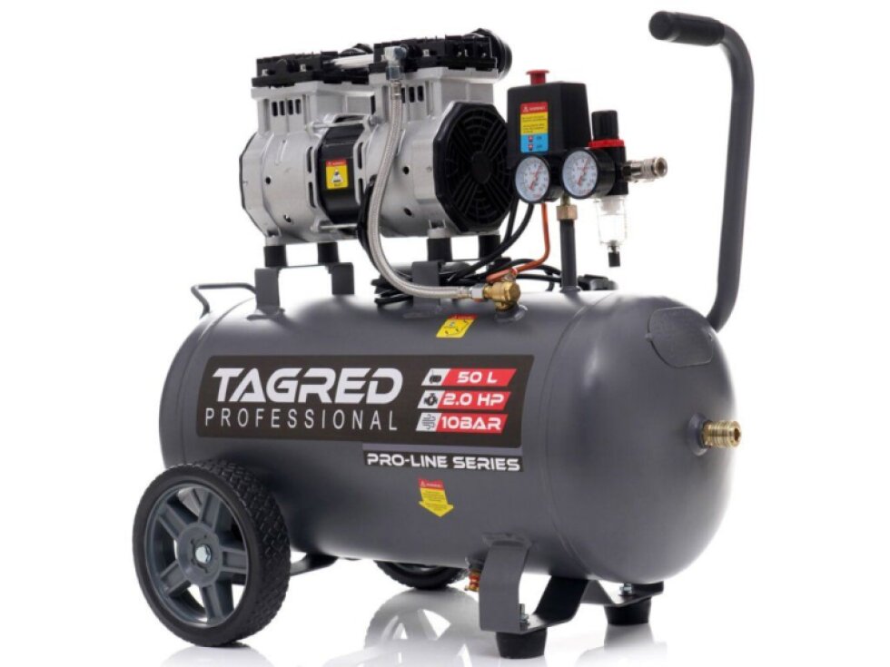 TAGRED TA3384 - Tagred , Bezolejový kompresor s odlučovačem 50l, 230V, 2 písty, 2000W 10 B