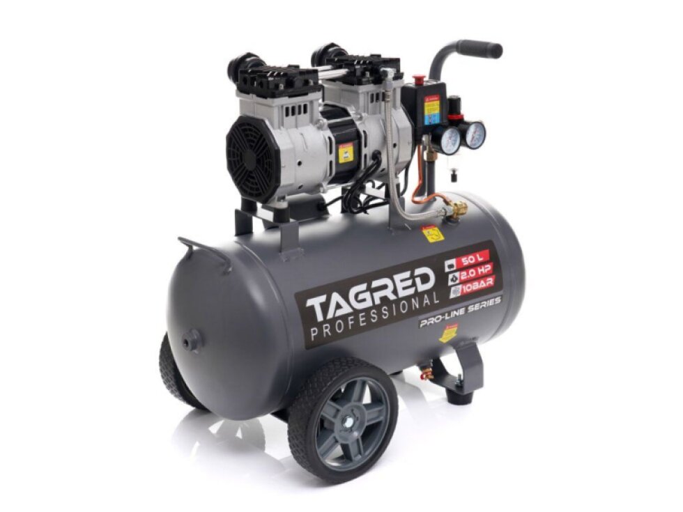 TAGRED TA3384 - Tagred , Bezolejový kompresor s odlučovačem 50l, 230V, 2 písty, 2000W 10 B