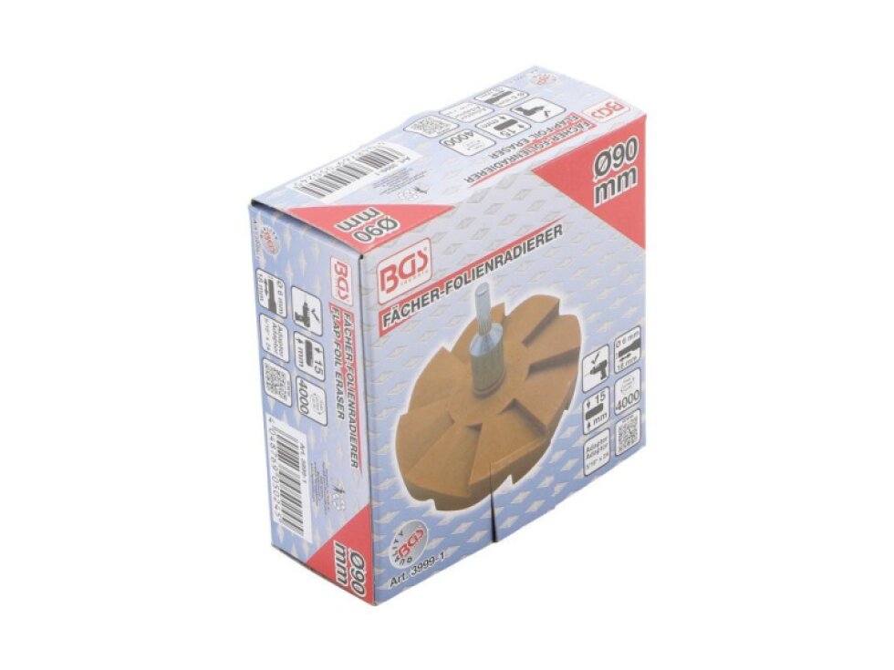 Kotouč lamelový gumový pro odstranění fólie, průměr 90 mm, stopka 6 mm - BGS 3999-1
