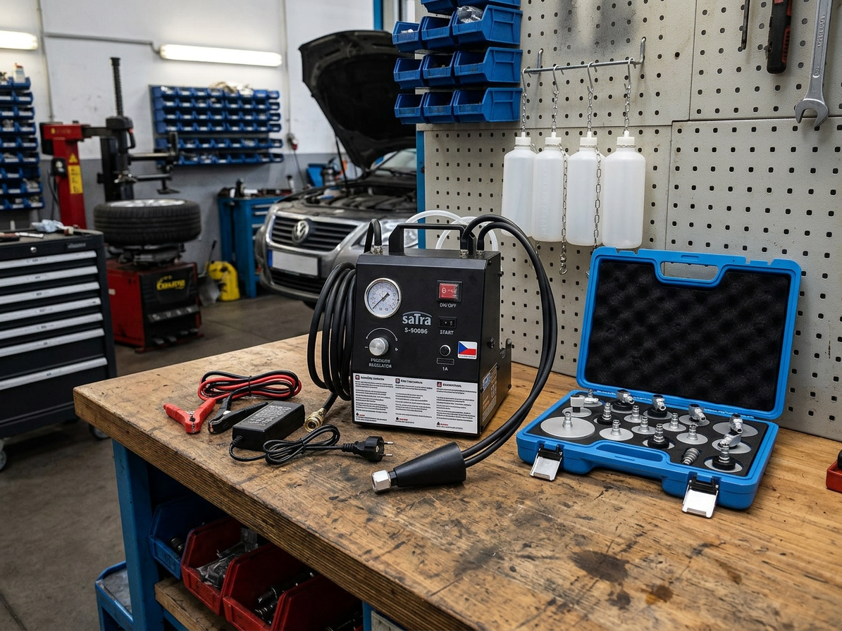 Profesionální elektrický přístroj na výměnu brzdové kapaliny + 17 adaptérů
