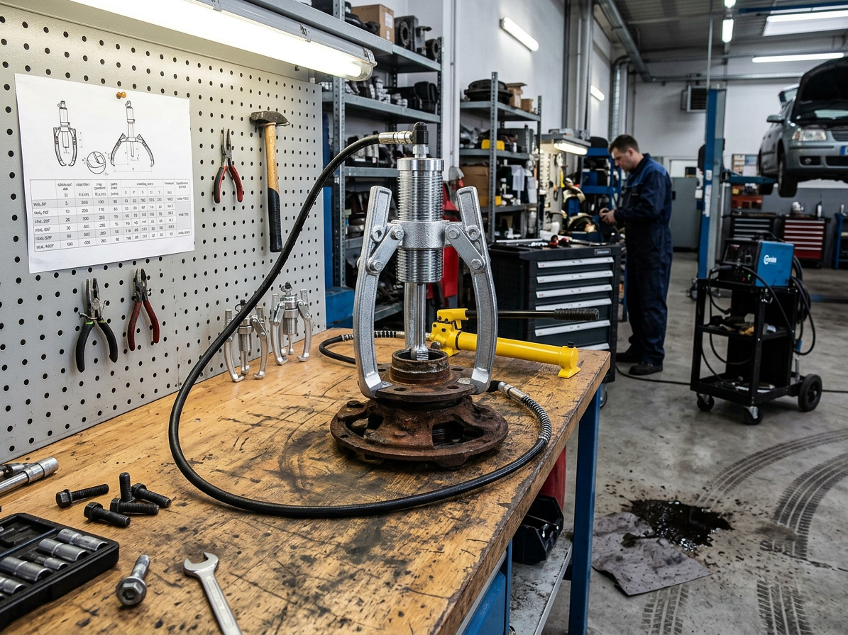 Dvou- nebo tříramenný hydraulický stahovák HHL-50F, síla 50 t, s ruční pumpou