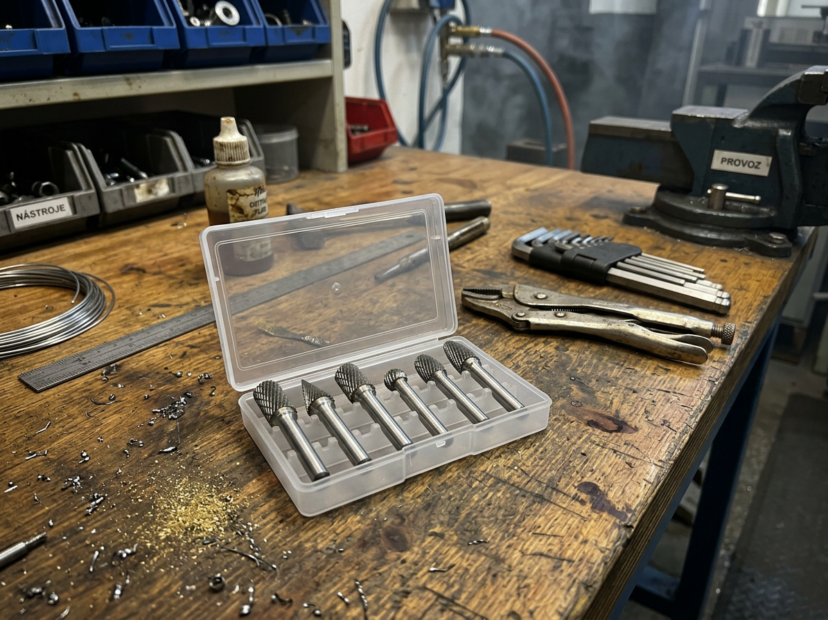 Rotační pilníky, různé druhy, stopka 6 mm, sada 6 ks - QUATROS QS14130