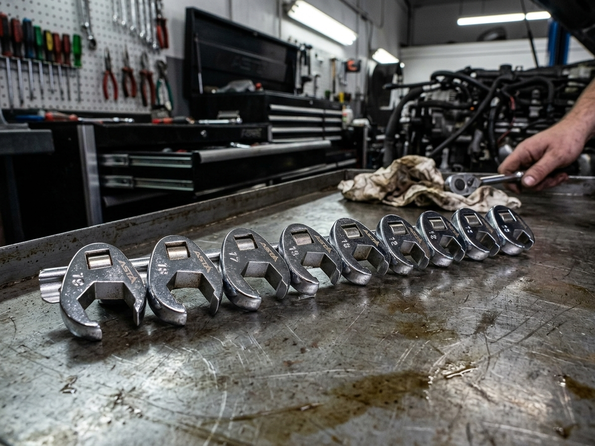 Ploché otevřené klíče 3/8", 10-19 mm, sada 10 ks na liště - ASTA