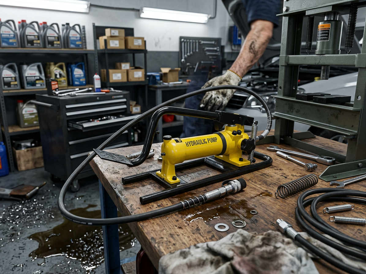Nožní hydraulická pumpa dvourychlostní, s pedálem, tlak 20 bar - HHB-800B