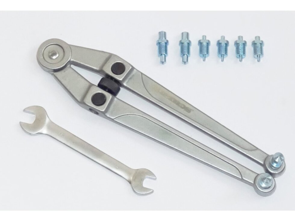 Nastavitelný klíč na matice s otvory, rozsah 21-90 mm, s adaptéry - QUATROS QS50268