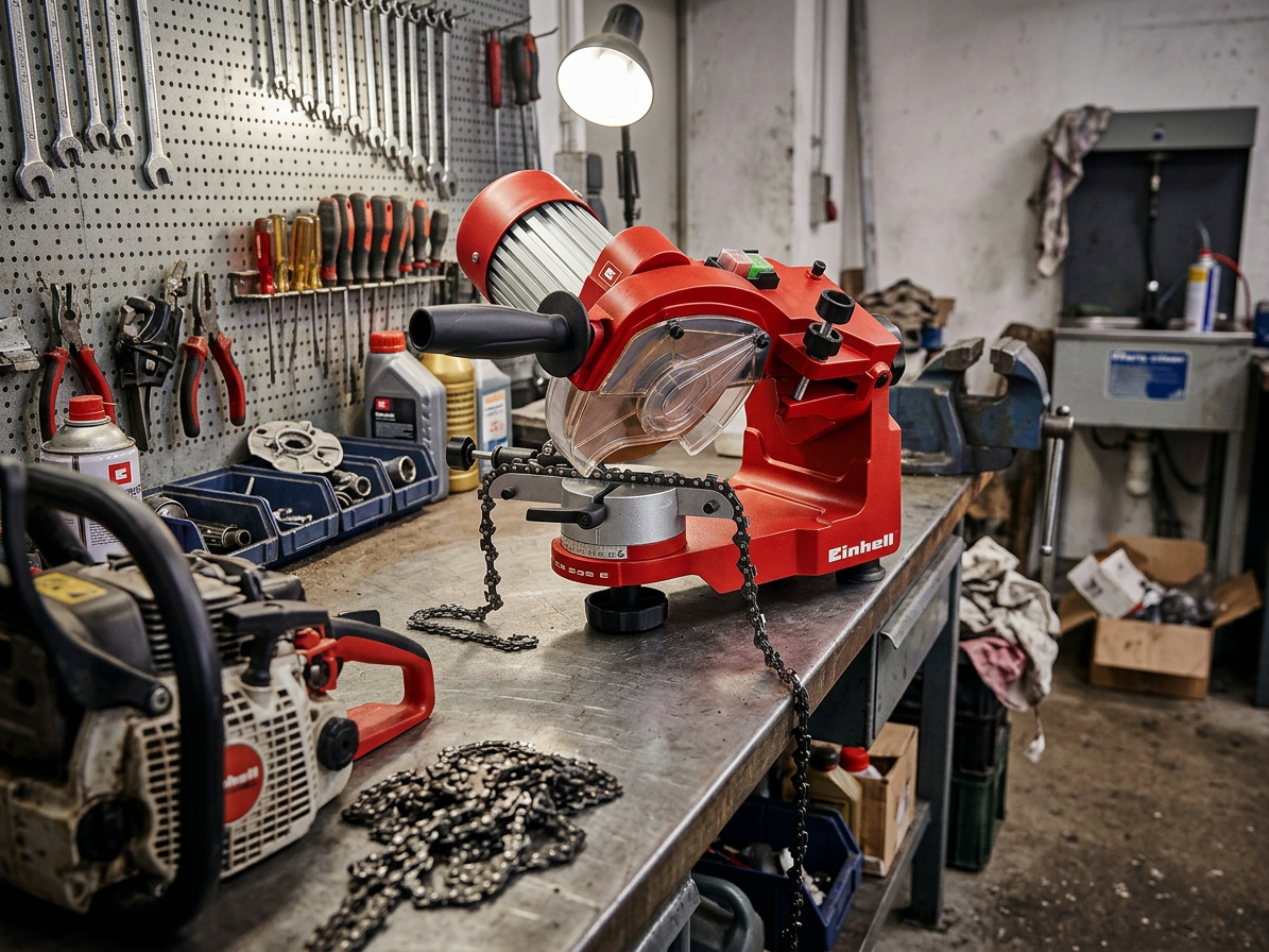 Bruska pilových řetězů GC-CS 235 E, s výkyvnou hlavou a osvětlením - Einhell Classic