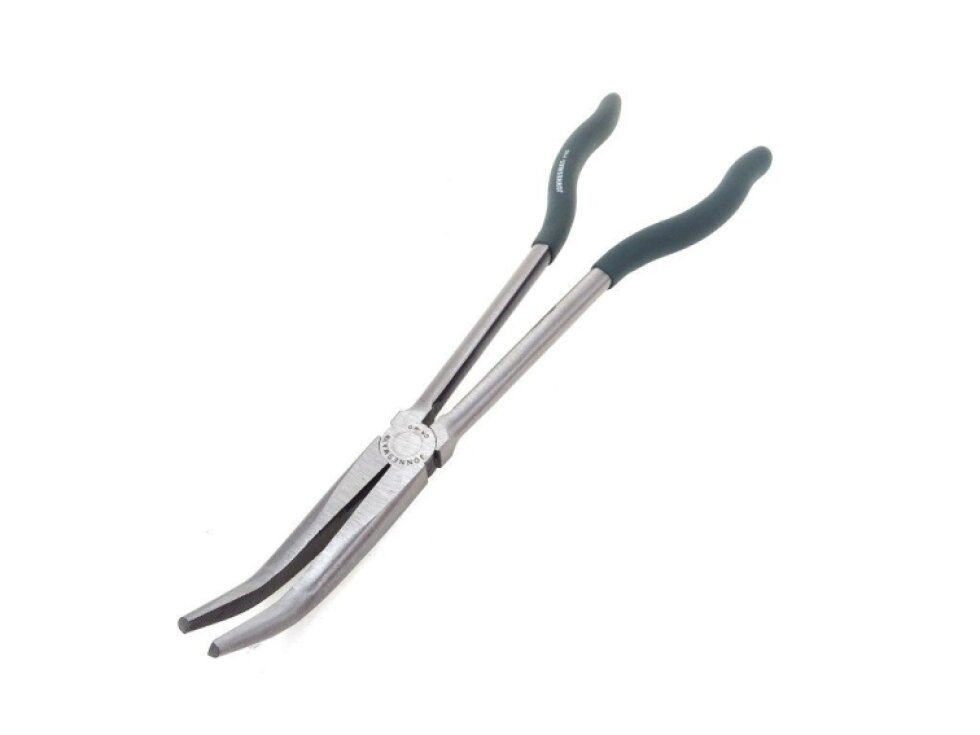 Kleště extra dlouhé, 28 cm, zahnuté 45 stupňů, špičaté čelisti - JONNESWAY P7602