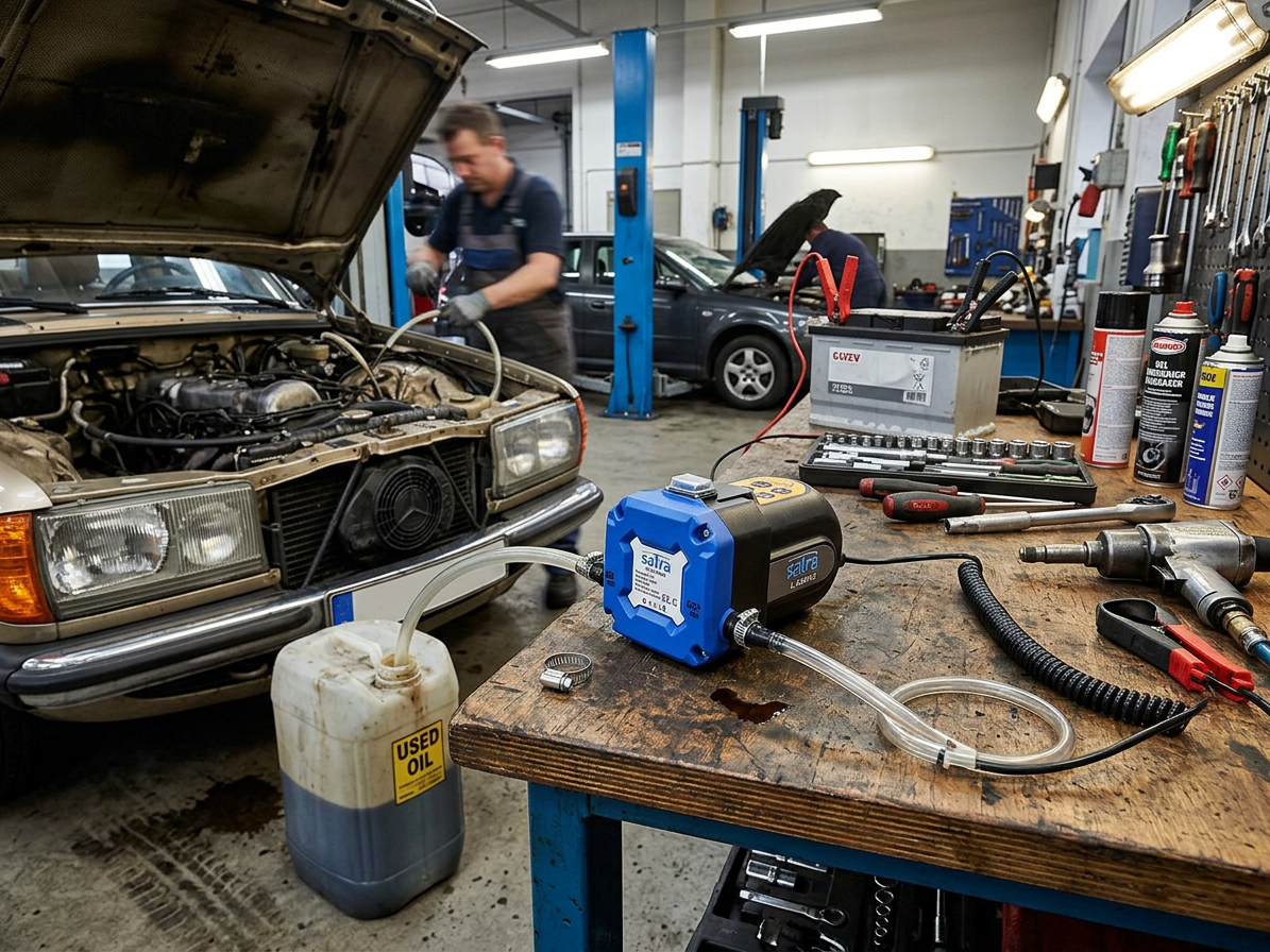 Čerpadlo elektrické, na naftu, topný olej a motorové oleje, 12 V/80 W - SATRA