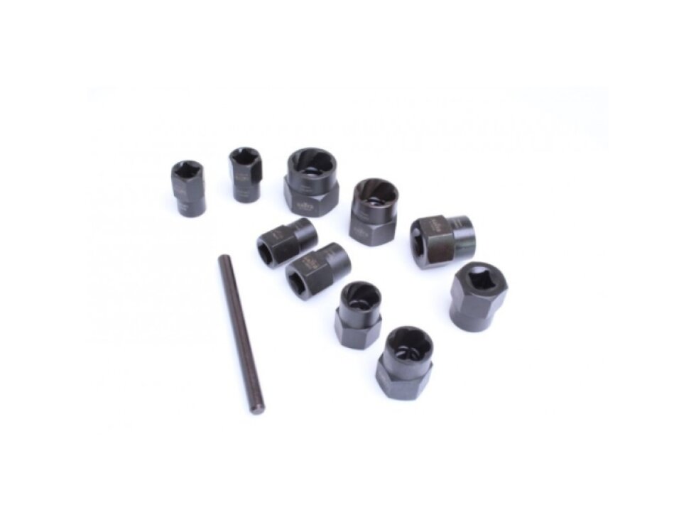 Hlavice 3/8” na poškozené šrouby a matice, velikosti 9-19 mm, sada 10 ks - SATRA