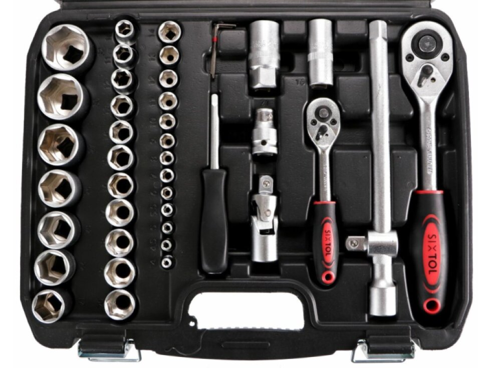 Gola sada 1/2" a 1/4", 6hranné hlavice, 4-32 mm, 94 ks - SIXTOL