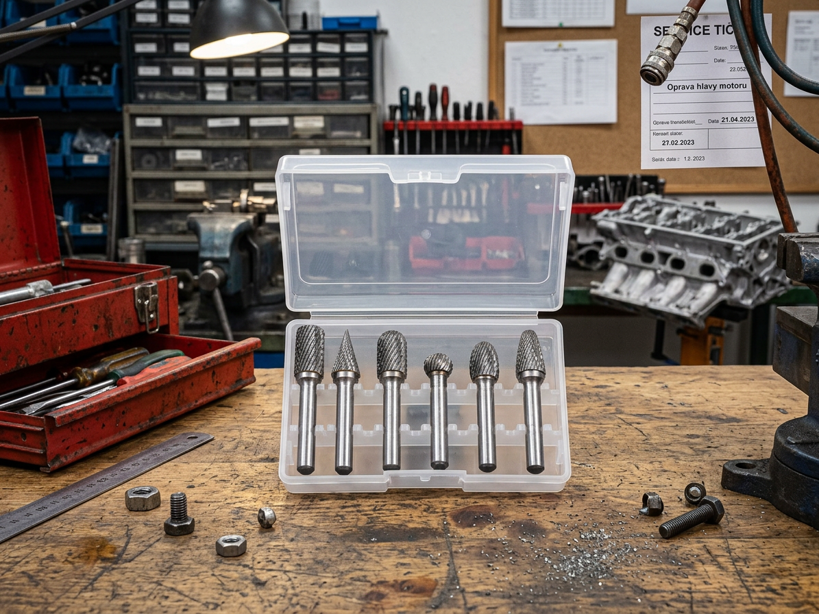 Rotační pilníky, různé druhy, stopka 6 mm, sada 6 ks - QUATROS QS14130