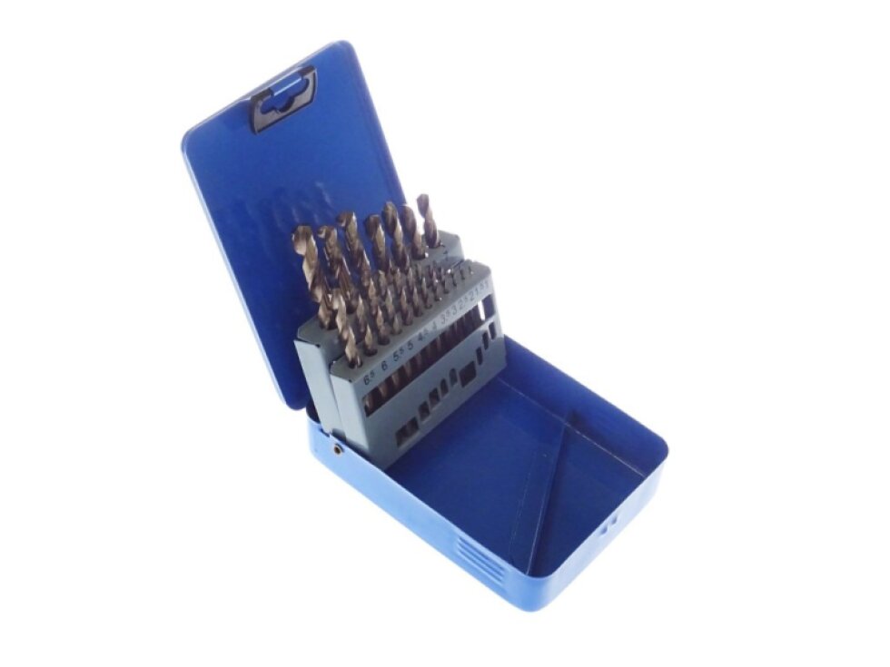 Sada kobaltových vrtáků HSS-Co do nerezu, 1.0-10.0 mm, 19 kusů - QUATROS QS14793