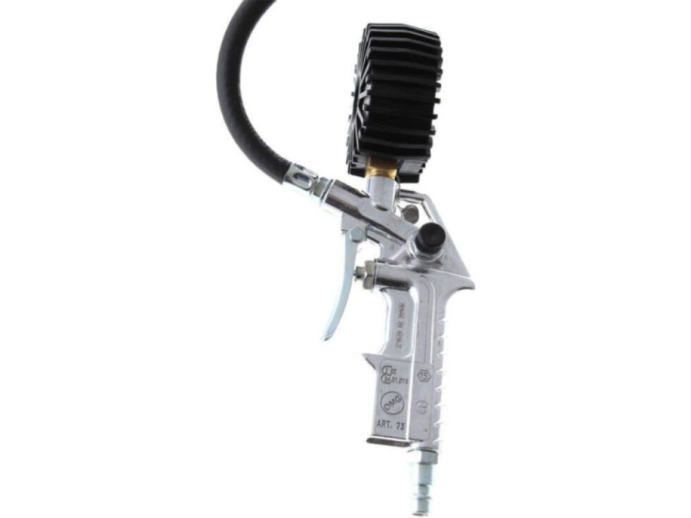 Pneuhustič s certifikátem 0-10 bar, manometr 63 mm, hadice 30 cm, cejchovaný - OMG73