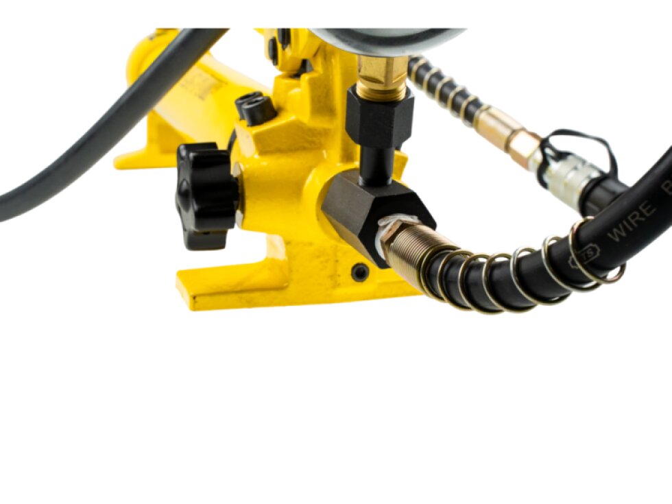 Ruční hydraulická pumpa dvourychlostní, tlak 20 bar, s tlakoměrem - HHB-700B