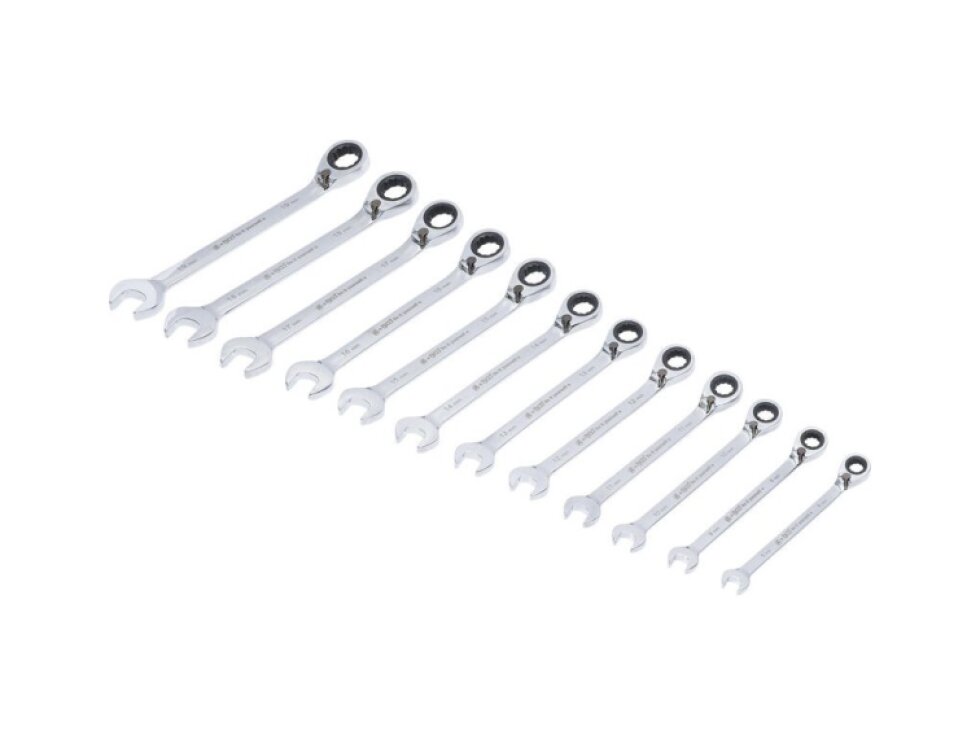 Očkoploché ráčnové klíče, přepínací, 8-19 mm - BGS 30008