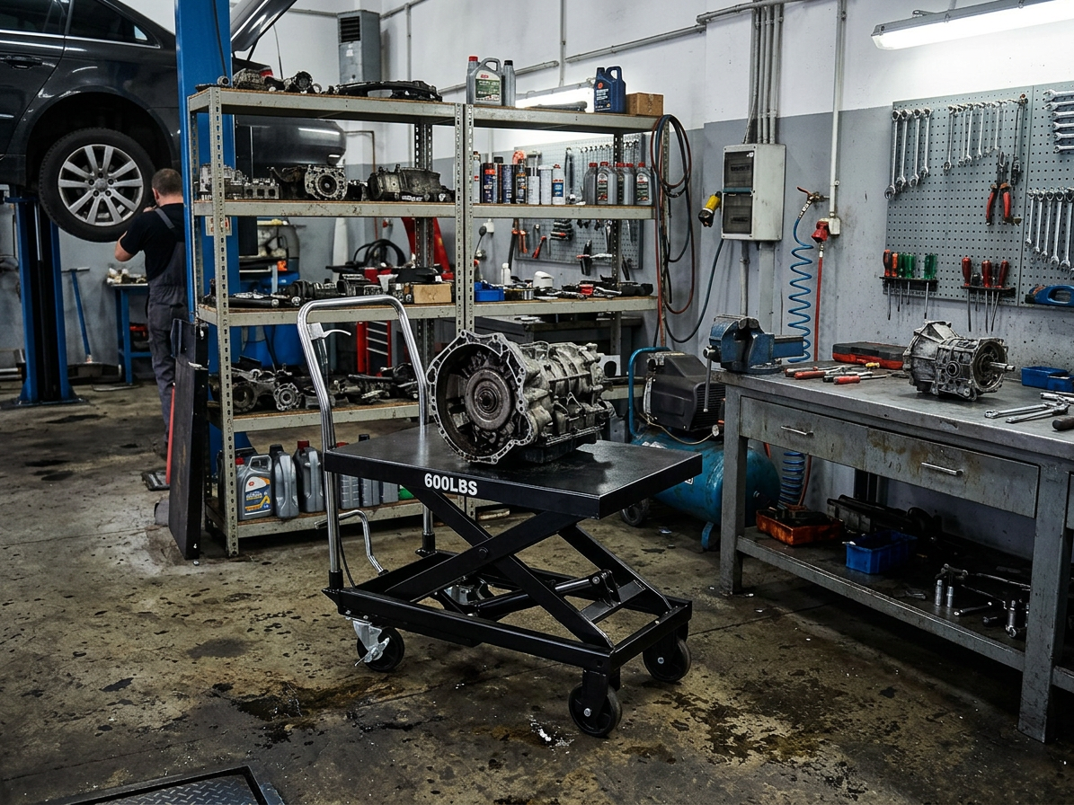 Pojízdný pracovní stůl zdvižný, nosnost 270 kg, s hydraulickým systémem