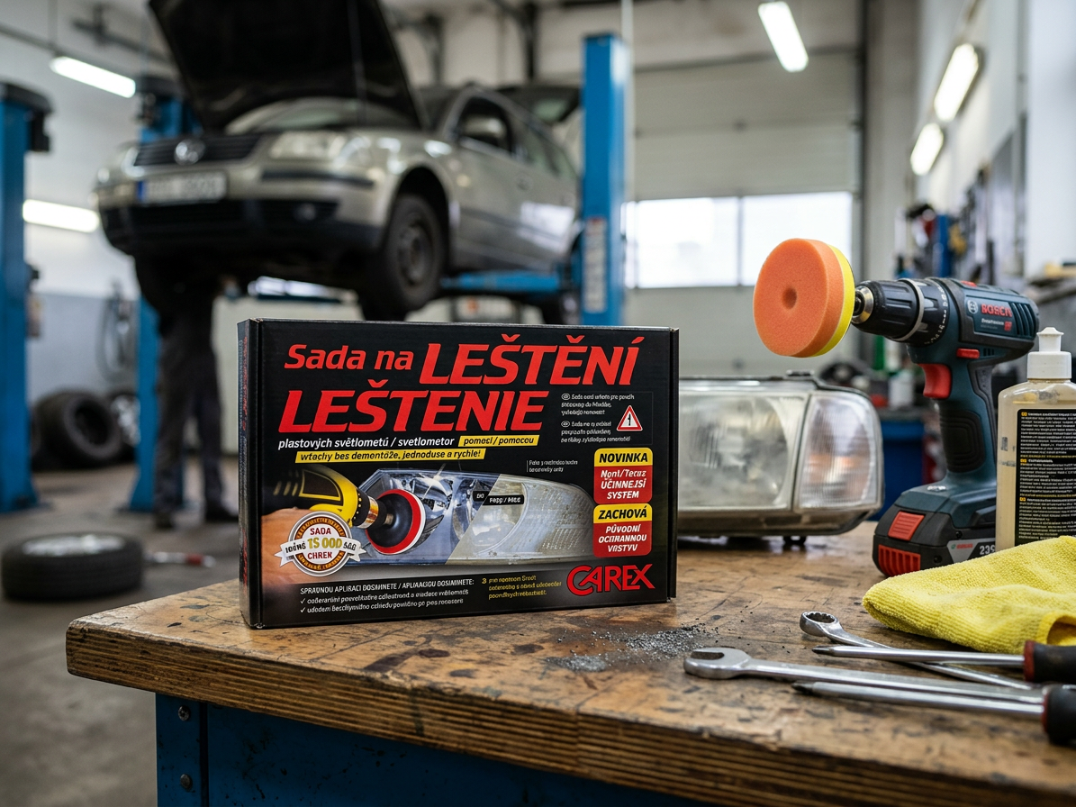 Sada na leštění světel automobilu
