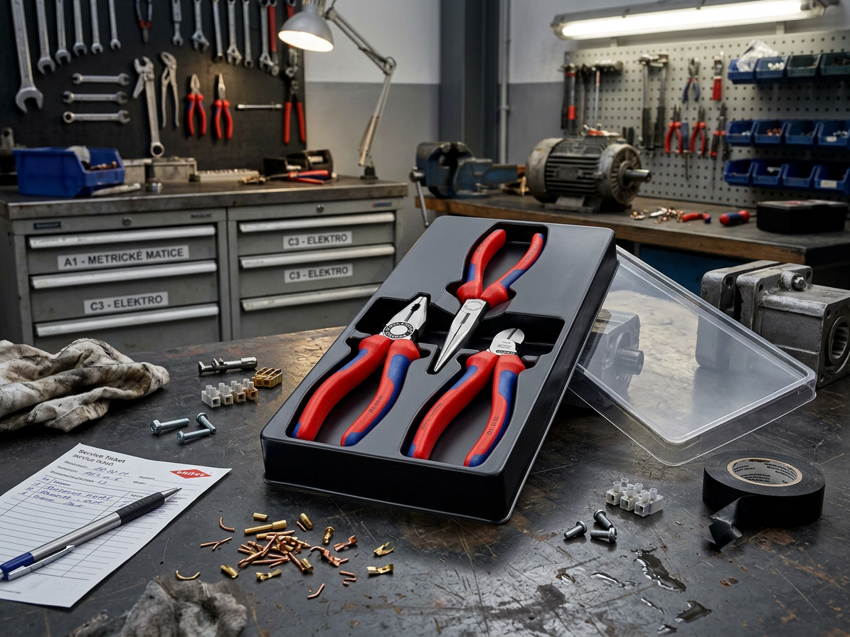 Kleště kombinované, boční štípací a na jemnou mechaniku, sada 3 ks – KNIPEX 00 20 11