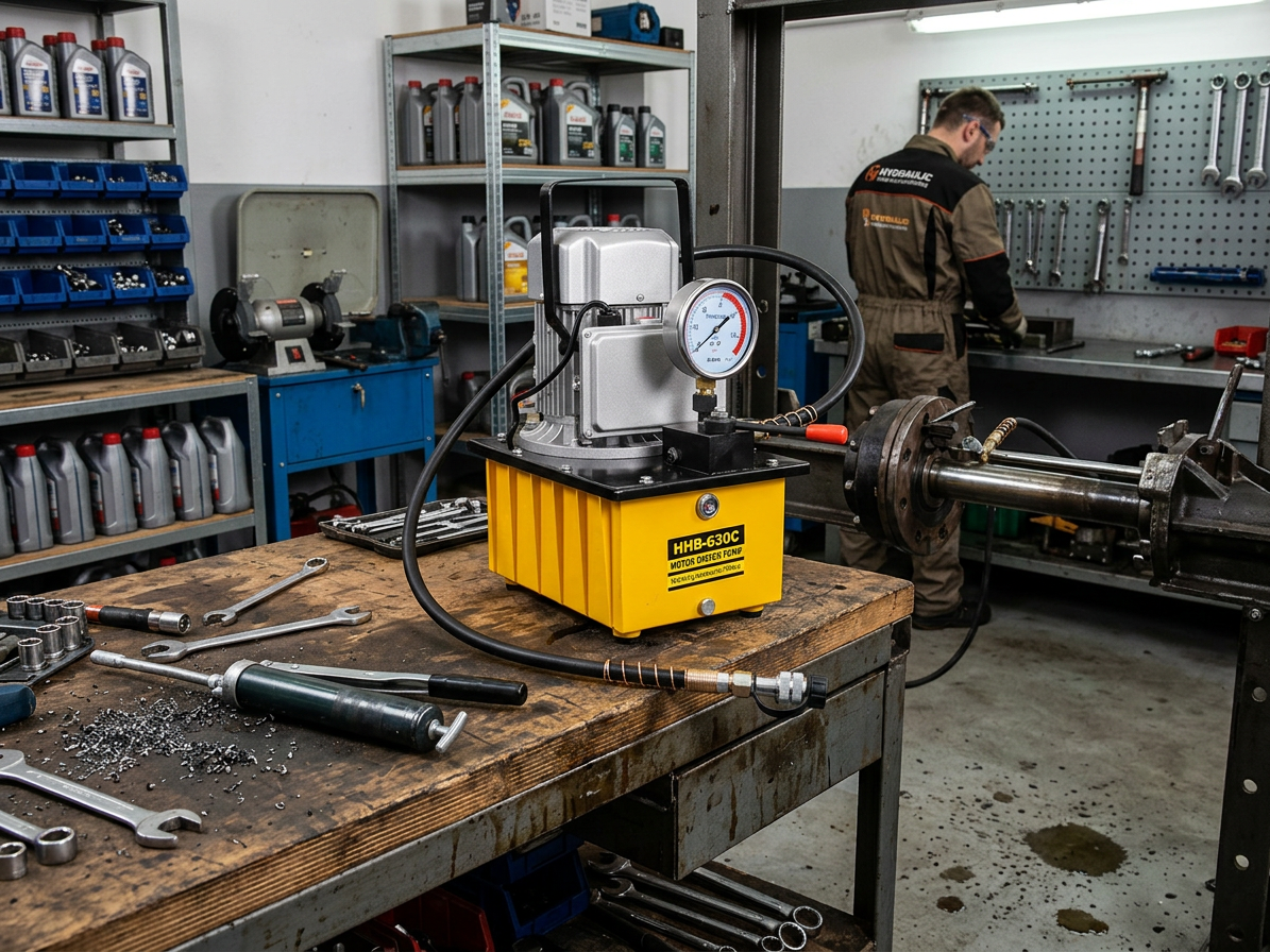 Elektrická hydraulická pumpa s tlakoměrem, jednostupňová, 20 bar - HHB-630C