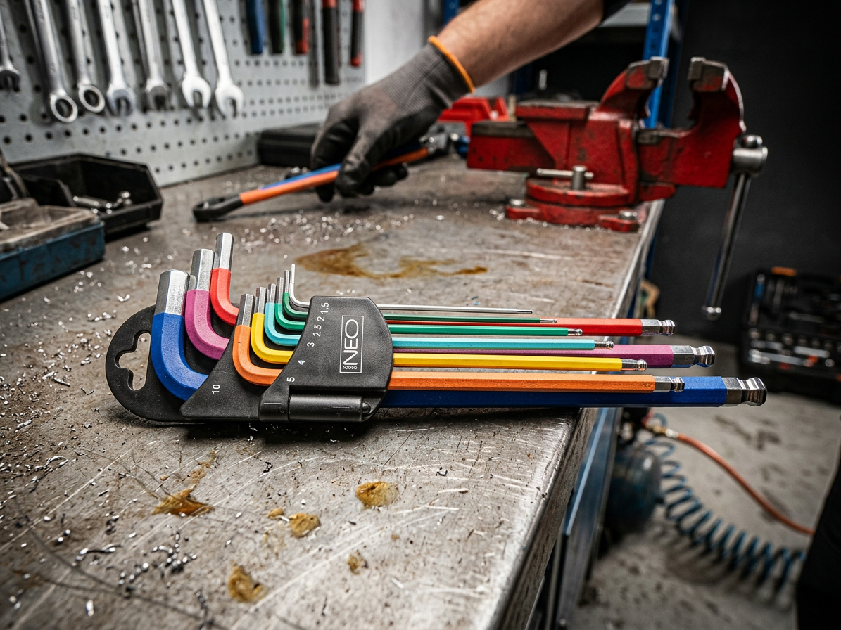 Sada metrických zástrčných klíčů IMBUS 1,5-10mm 9ks kulička color NEO tools