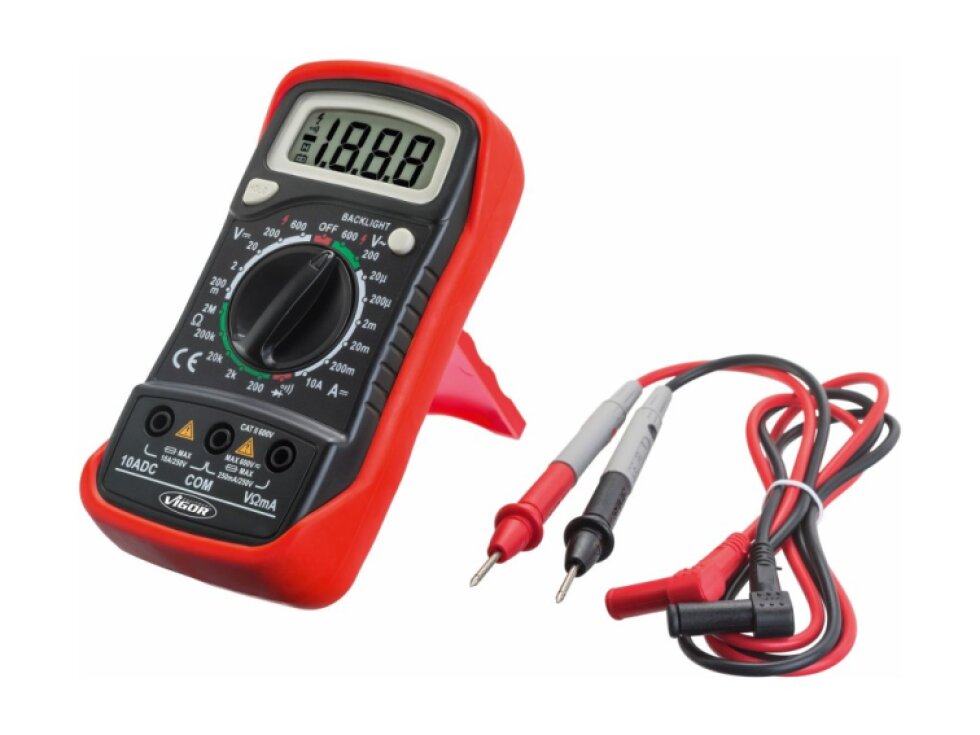 Digitální multimetr - zkoušečka, max 600 V, LCD displej - VIGOR V4324
