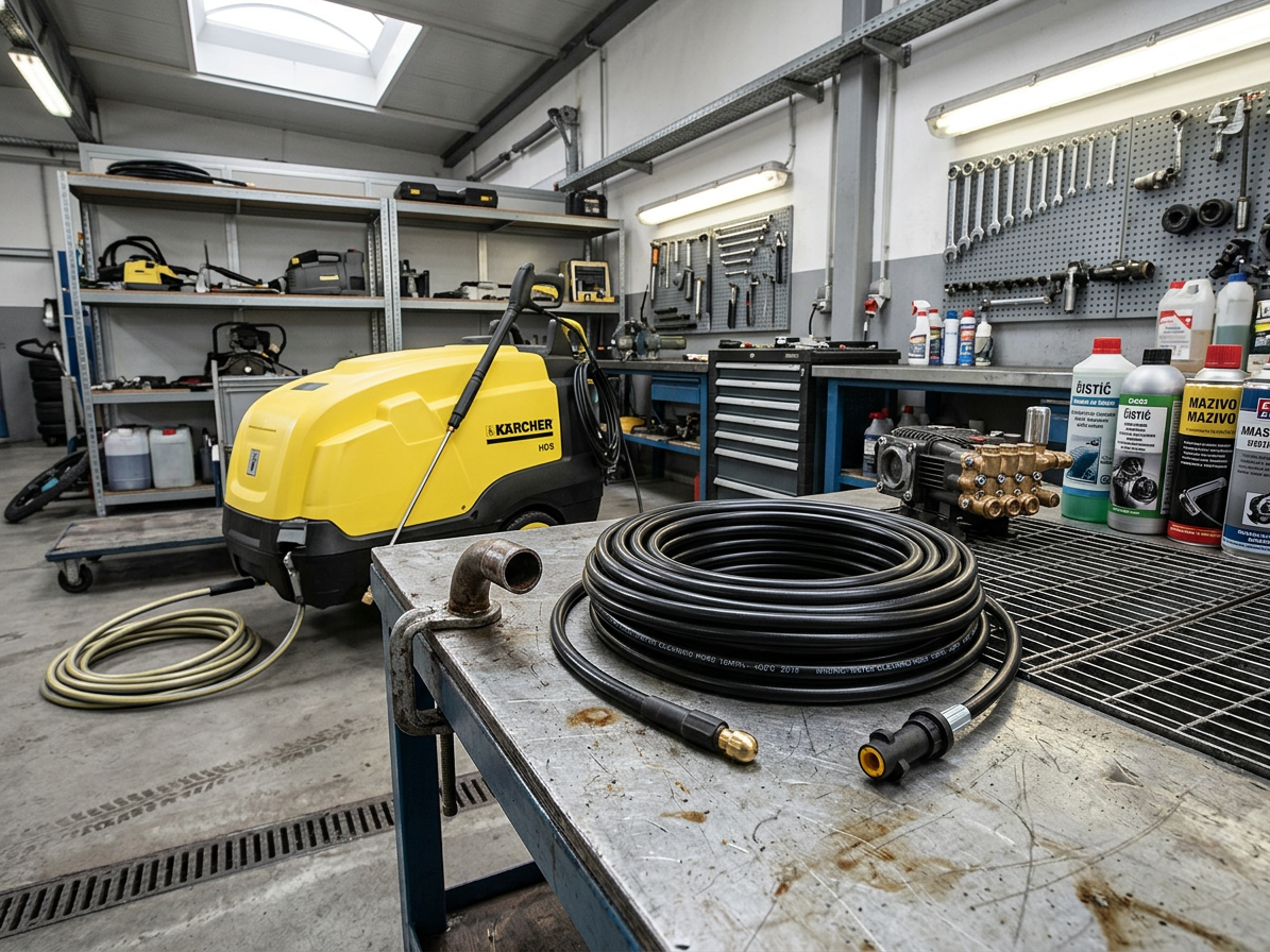 Vysokotlaká hadice na čištění kanalizace pro tlakové myčky Karcher série K, 15 m – G73125