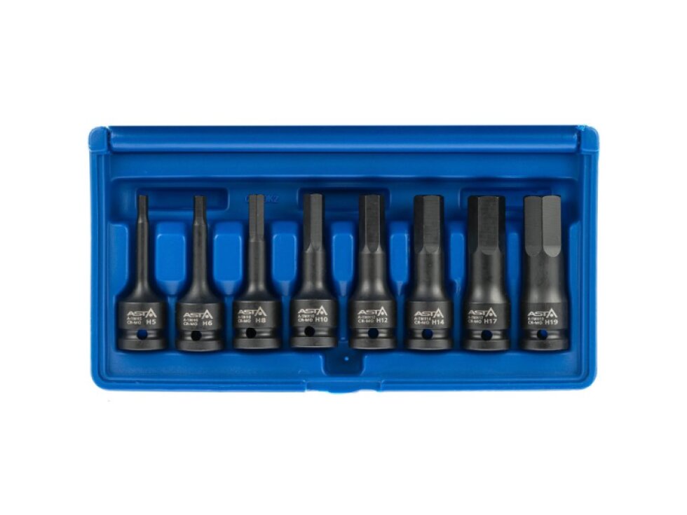 Zástrčné úderové hlavice Imbus 1/2", H5 - H19, sada 8 ks - ASTA