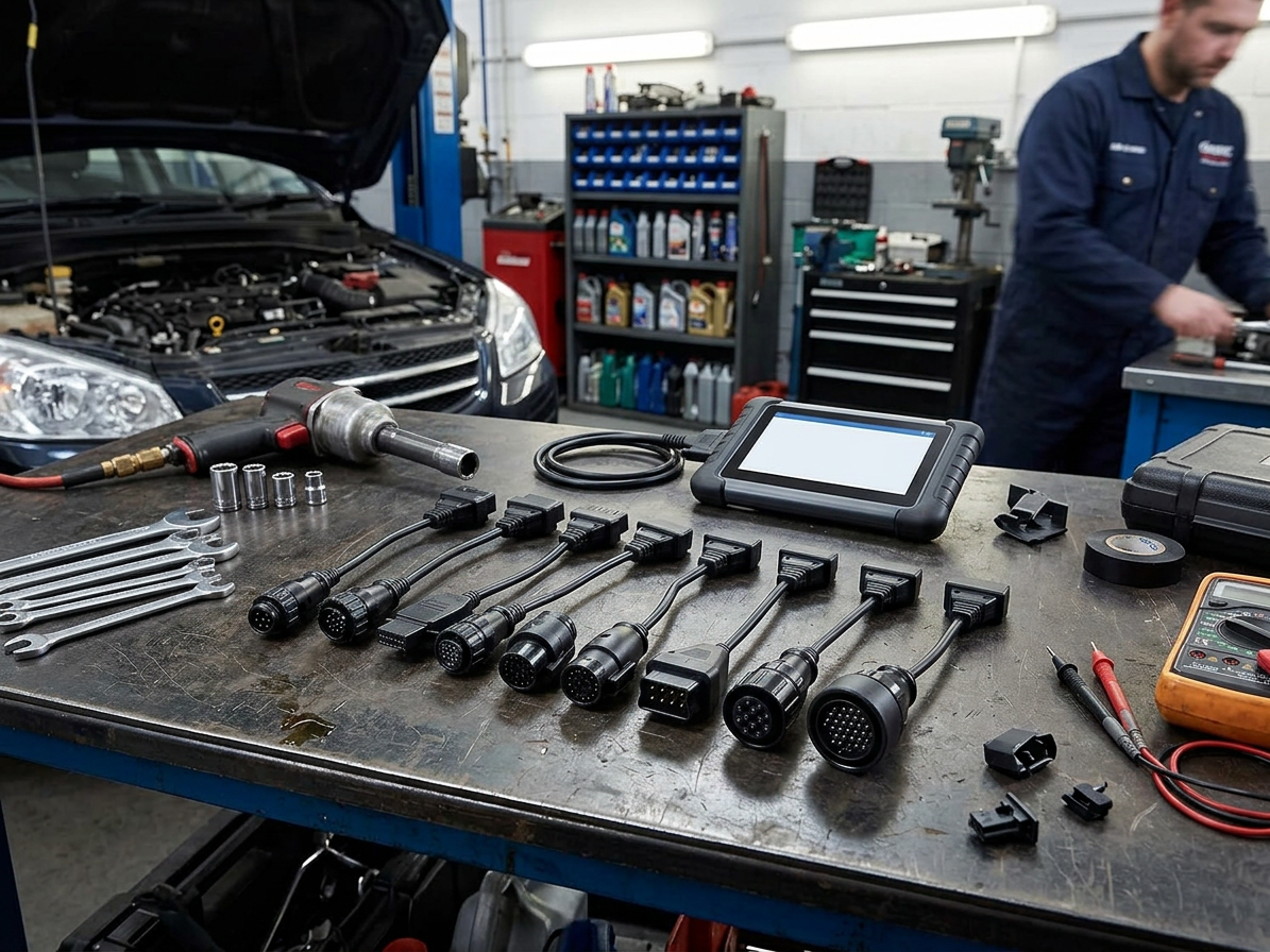 Kompletní sada OBD-II redukcí pro nákladní auta MECHANIC CABLE SET 2, 8 ks - SIXTOL