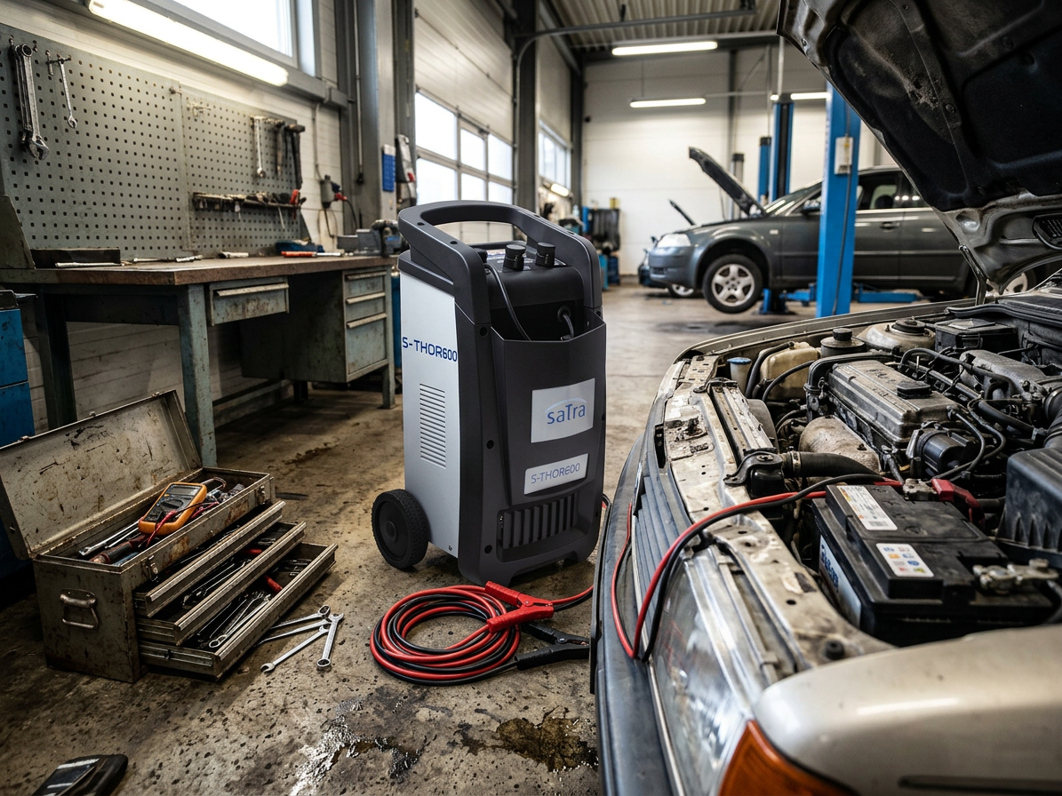 Nabíječka autobaterií - startovací zdroj, 12V a 24V, 500A - SATRA