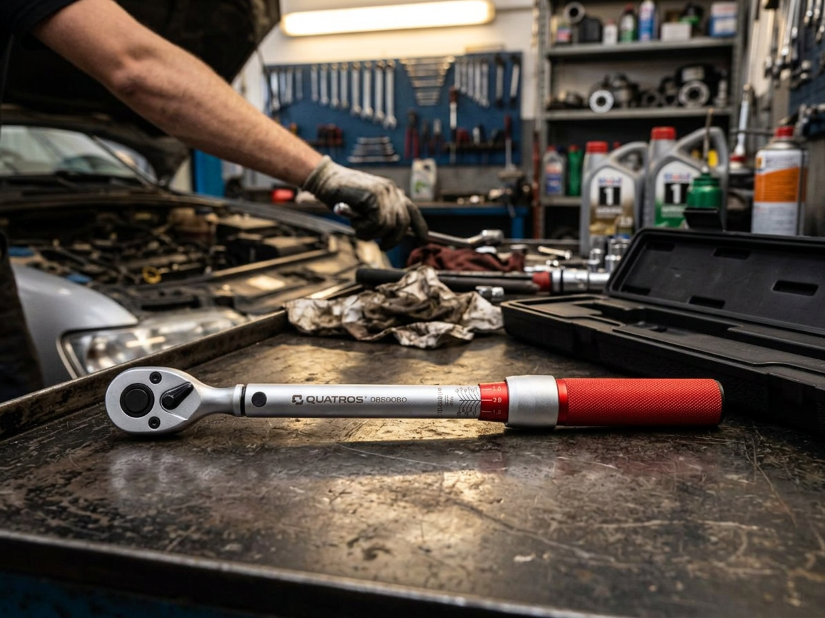 Momentový klíč 3/8" 10-60 Nm, zvýšená přesnost 3 %, s certifikátem - QUATROS QS59060