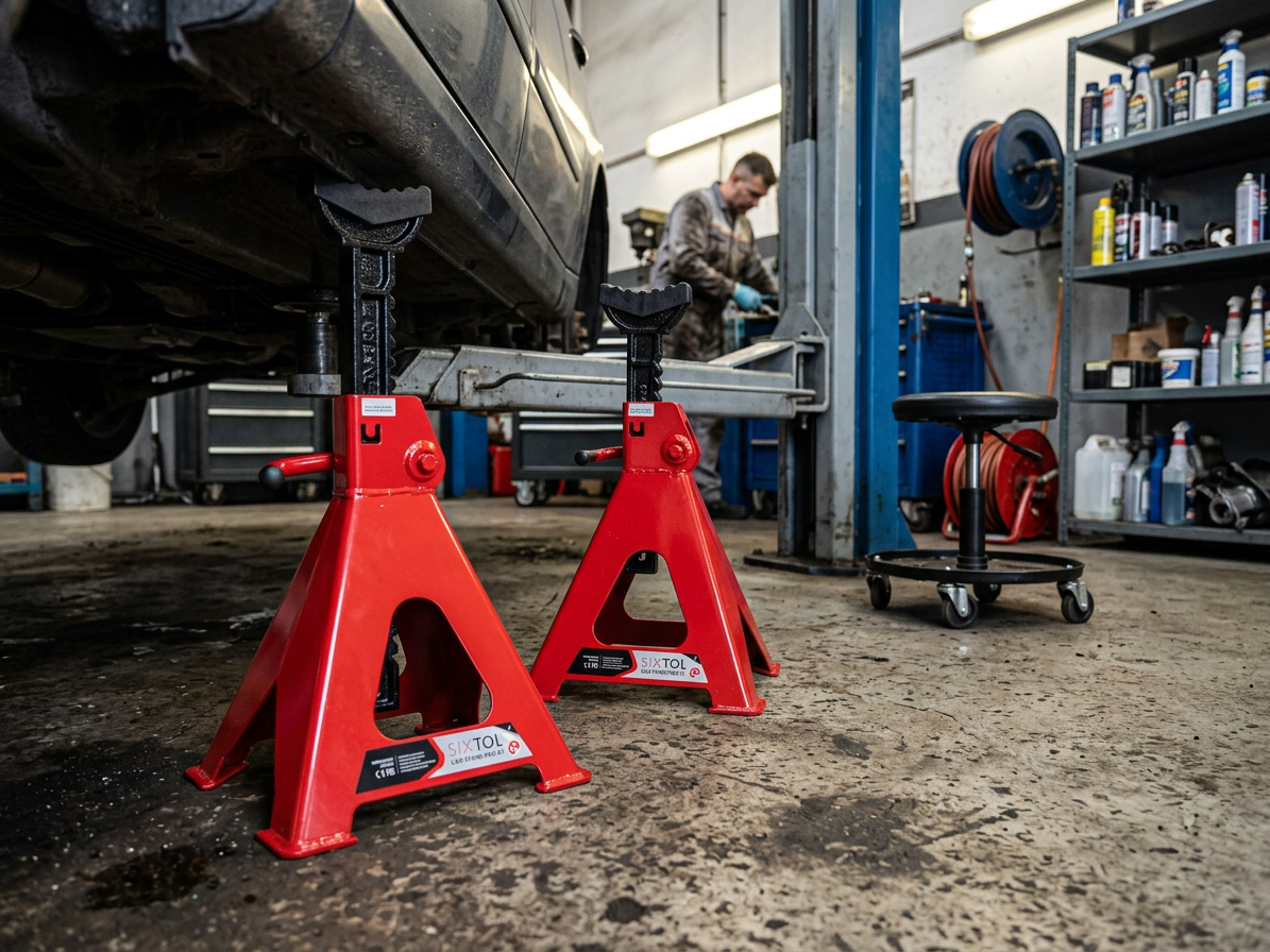 Podkládací stojánky - podpěra pod auto 6 t, MECHANIC CAR STAND PRO, 2 ks - SIXTOL