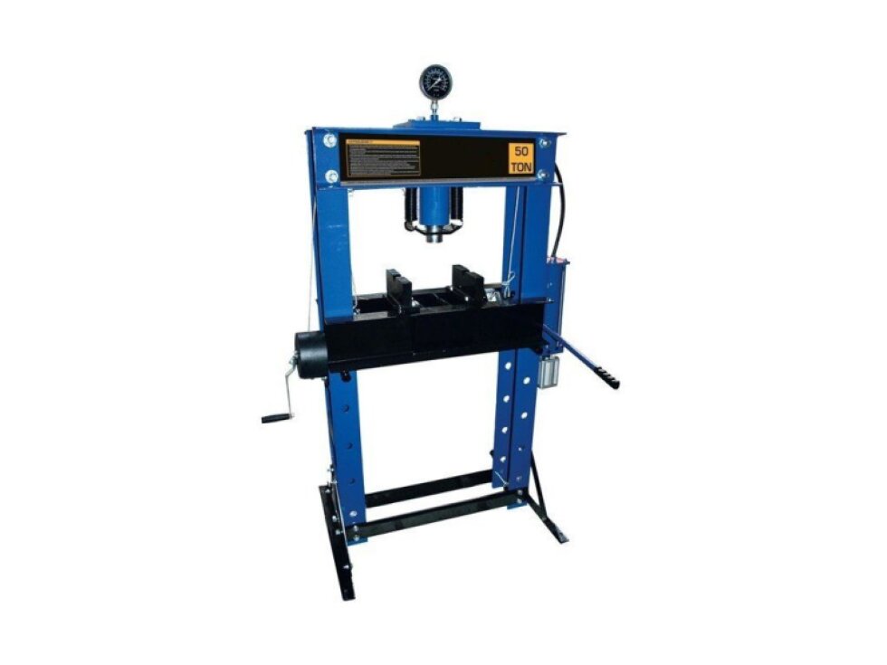Hydraulicko-pneumatický dílenský lis 50t, s manometrem - ASTA A-50001