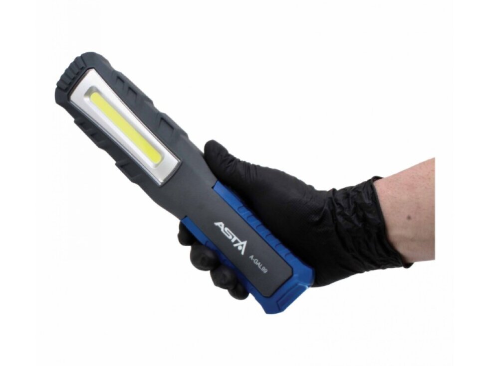 Dílenská montážní lampa, COB LED, 800 lm, nabíjecí, s magnety a háčky - ASTA