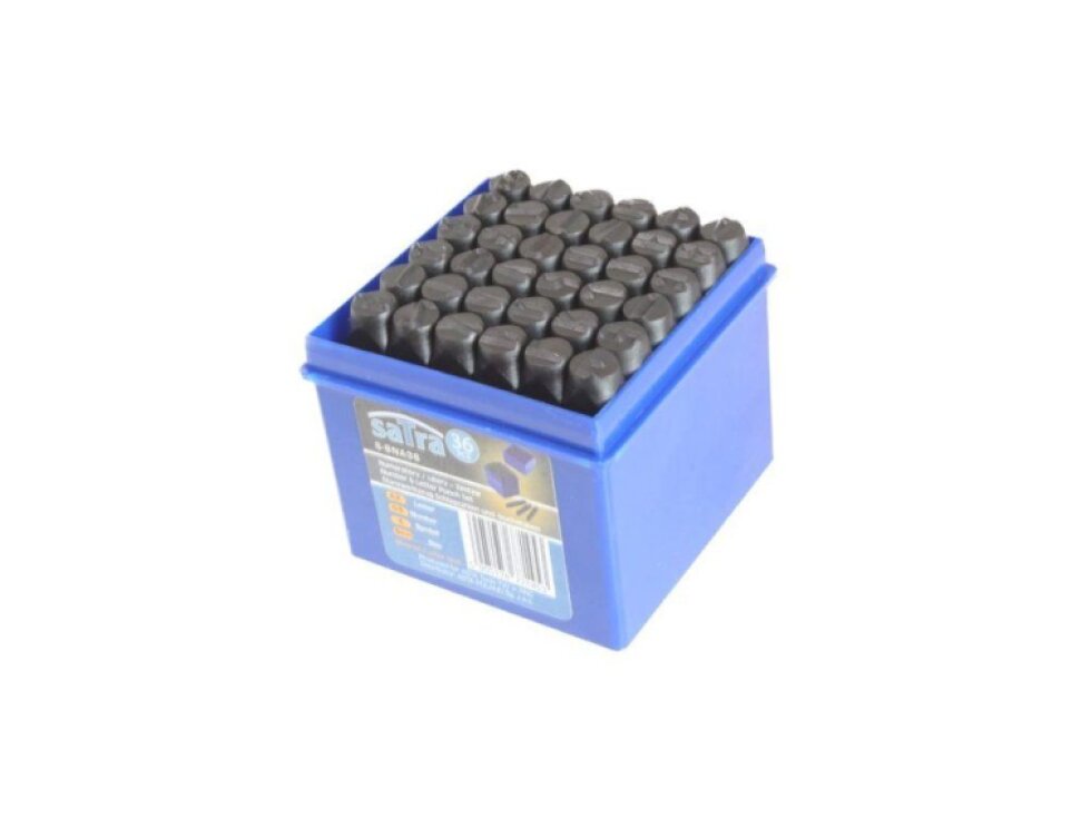 Razící matrice písmen a čísel, sada 36 ks, 8 mm - SATRA