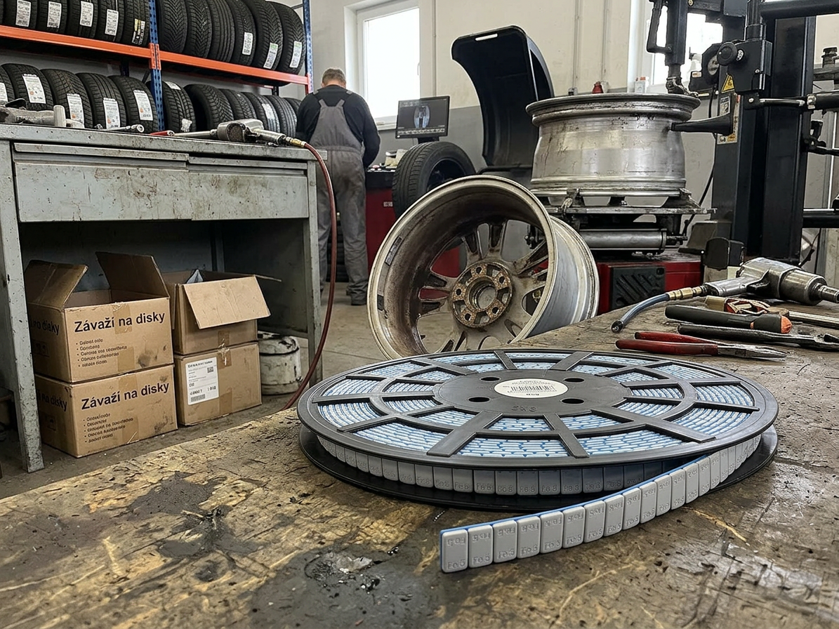 Závaží samolepicí šedé, kotouč 1200 ks x 5 g, nezanechávající stopy