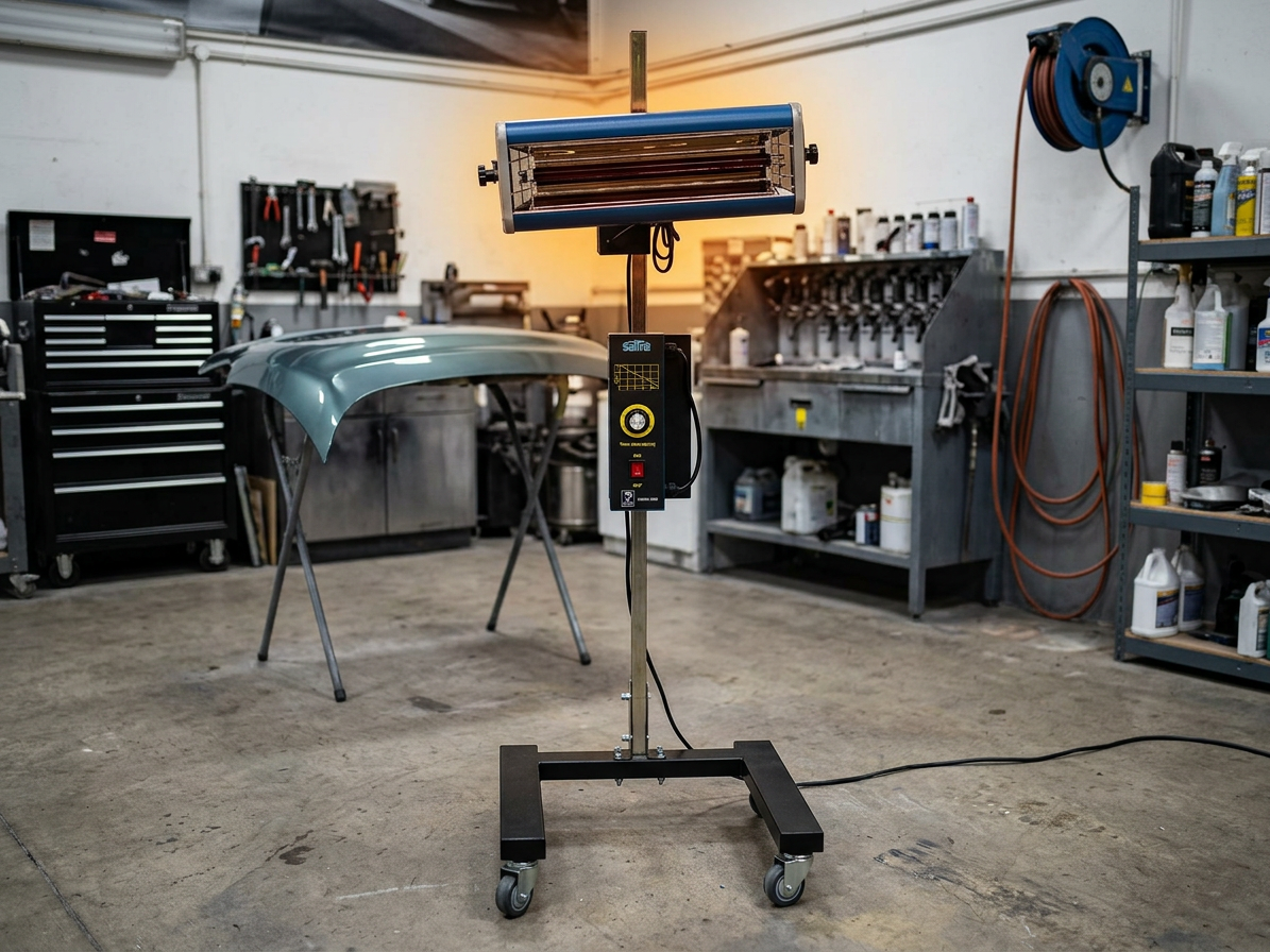 Infrazářič pro sušení laků 1000 W, 1 lampa, pojízdný - SATRA