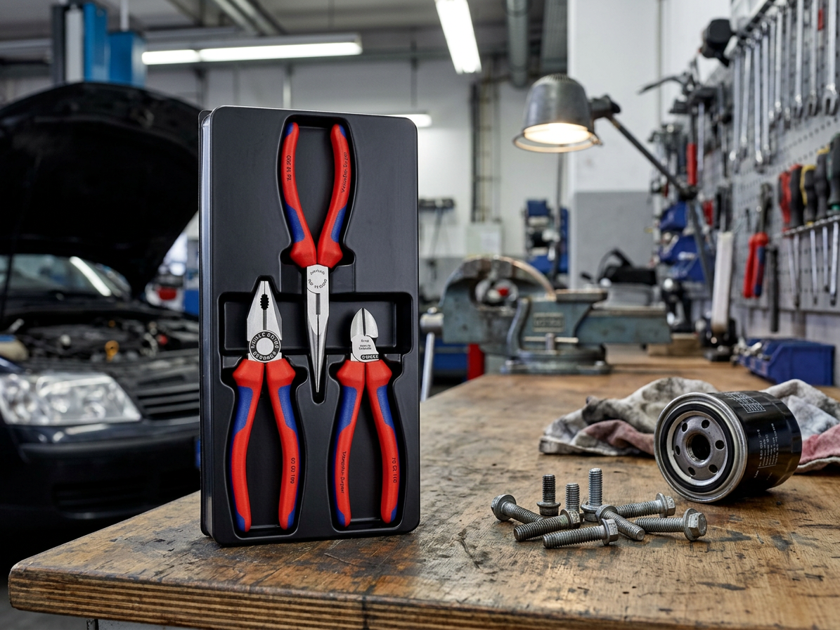 Kleště kombinované, boční štípací a na jemnou mechaniku, sada 3 ks – KNIPEX 00 20 11