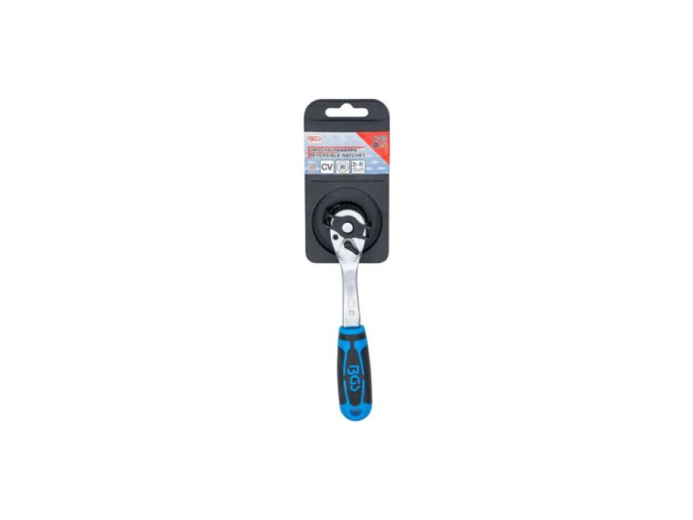 Ráčna vyhnutá 1/4" s přepínací páčkou, 90 zubů - BGS 630