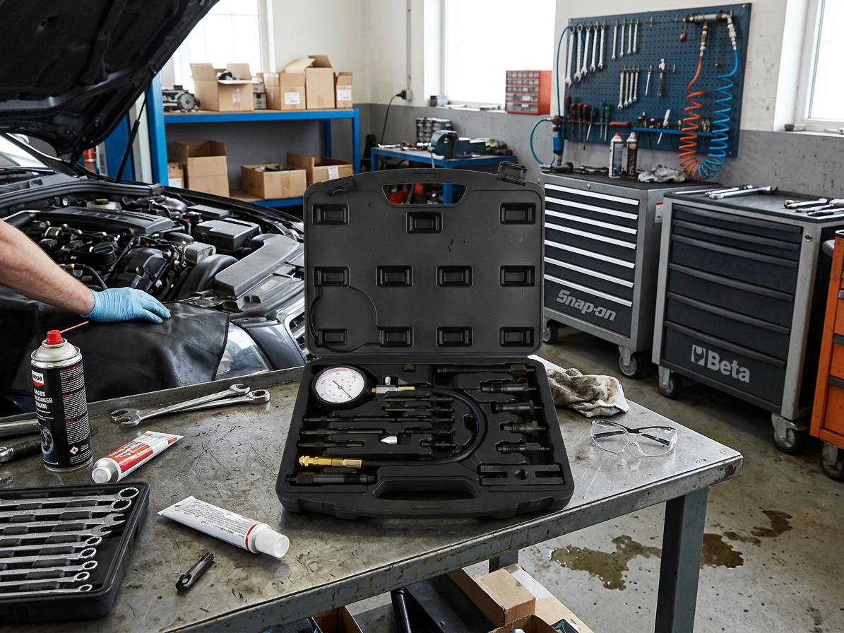 Kompresiometr - tester komprese diesel, 0-70 bar, 17 ks