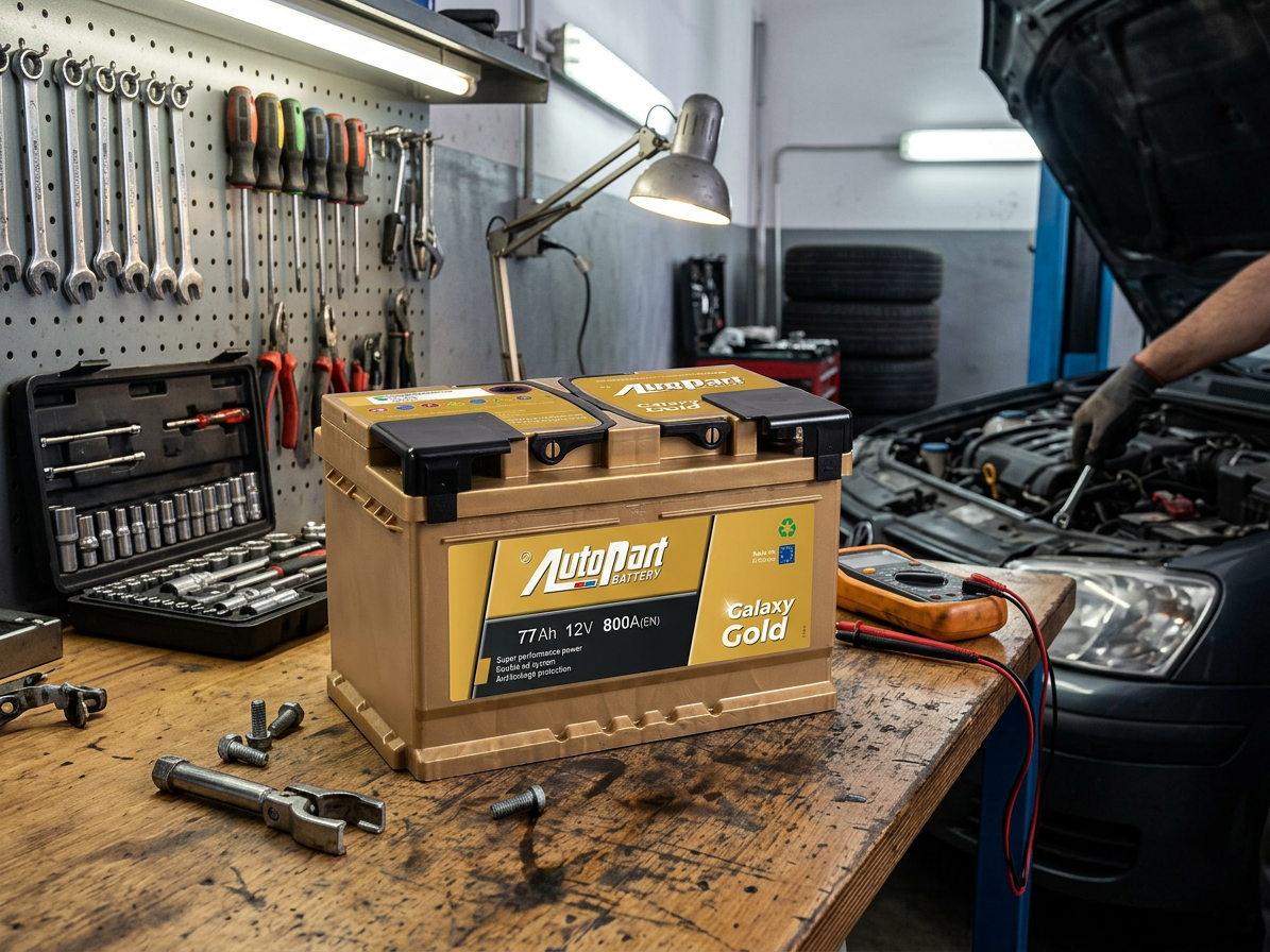 Autobaterie Galaxy Gold 77 Ah 12V, 278x175x175 mm