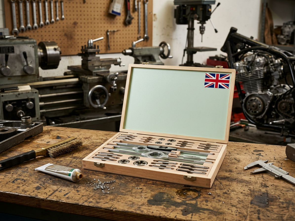 Závitníky a závitová očka Whitworth BSW 1/8" - W1/2", sada 20 dílů - Bučovice Tools