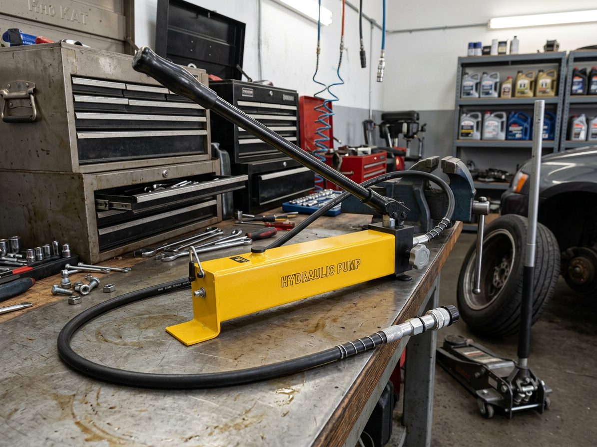 Ruční hydraulická pumpa dvourychlostní, tlak 20 bar, velký objem oleje - HHB-700E
