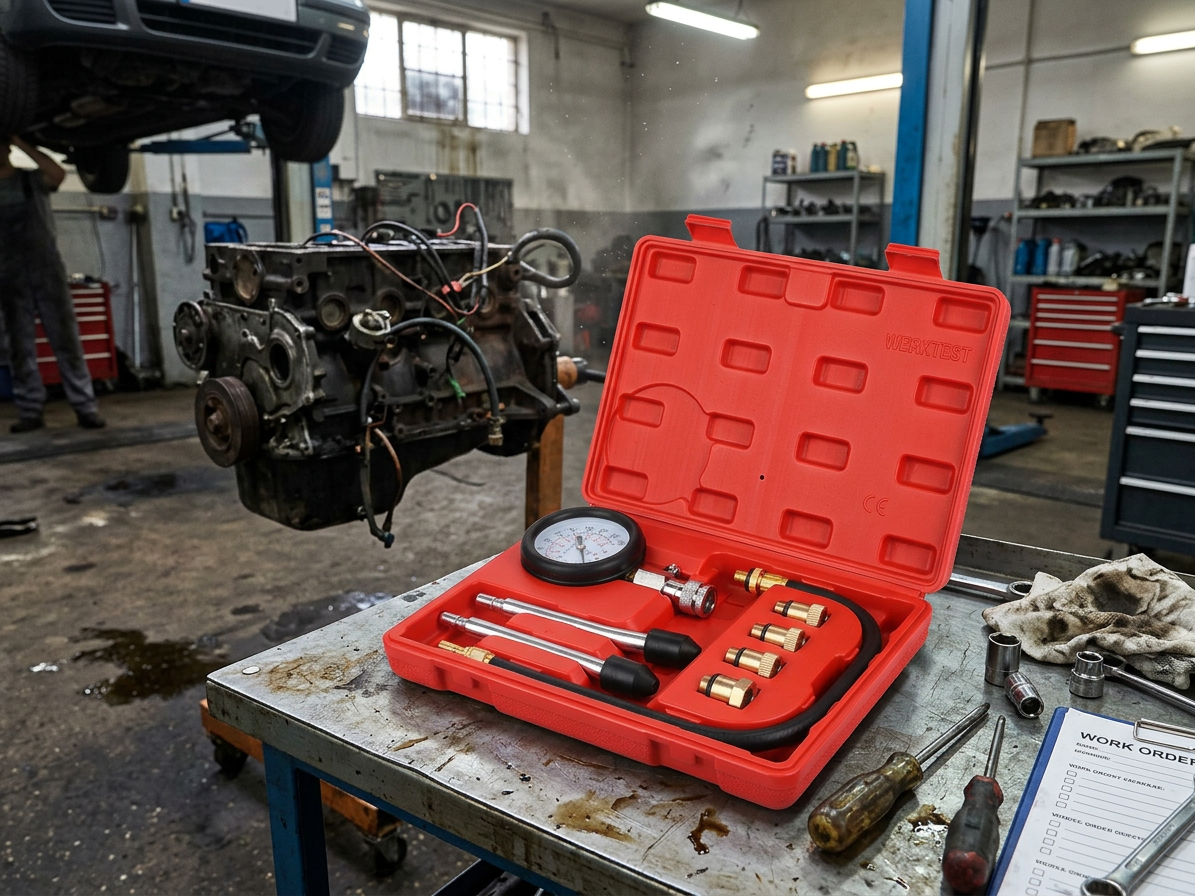 Sada pro testování komprese benzín. motorů MECHANIC ENGINE TESTER 8, 0-20bar, 8ks SIXTOL