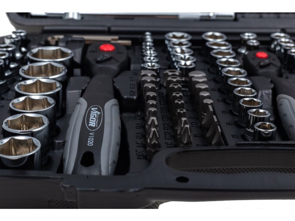 Gola sada 1/4", 3/8", 1/2", 172 dílů - Vigor V2461