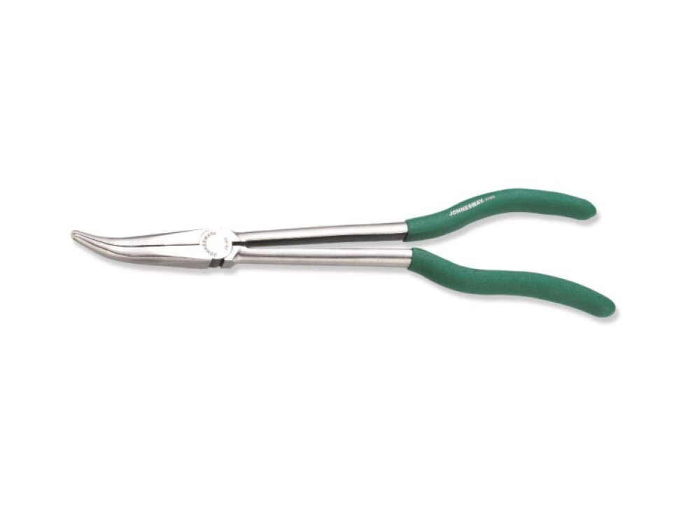 Kleště extra dlouhé, 28 cm, zahnuté 45 stupňů, špičaté čelisti - JONNESWAY P7602