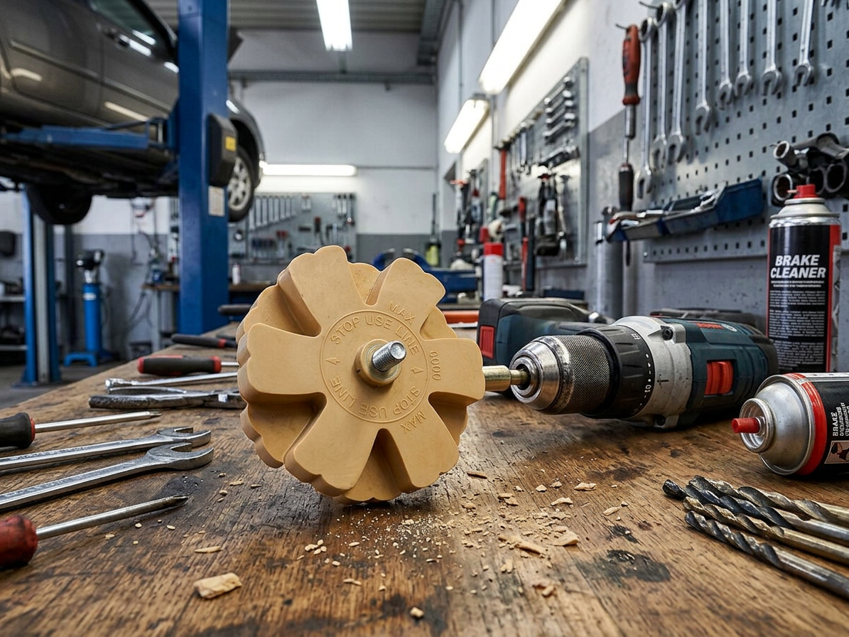 Gumový kotouč na odstranění lepidla - hrubý, 90 mm, včetně adaptéru do vrtačky