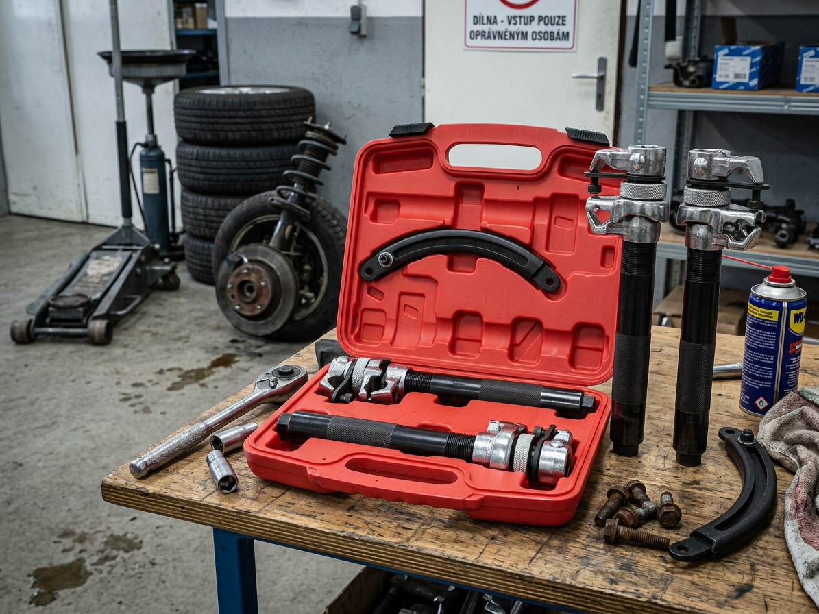 Stahovák pružin MECHANIC SPRING SET, heavy-duty, 280 mm, 2 ks - SIXTOL