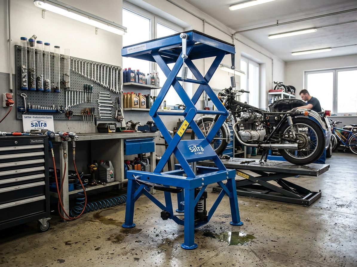 Zvedák na motocykly nůžkový, nosnost 136 kg - SATRA