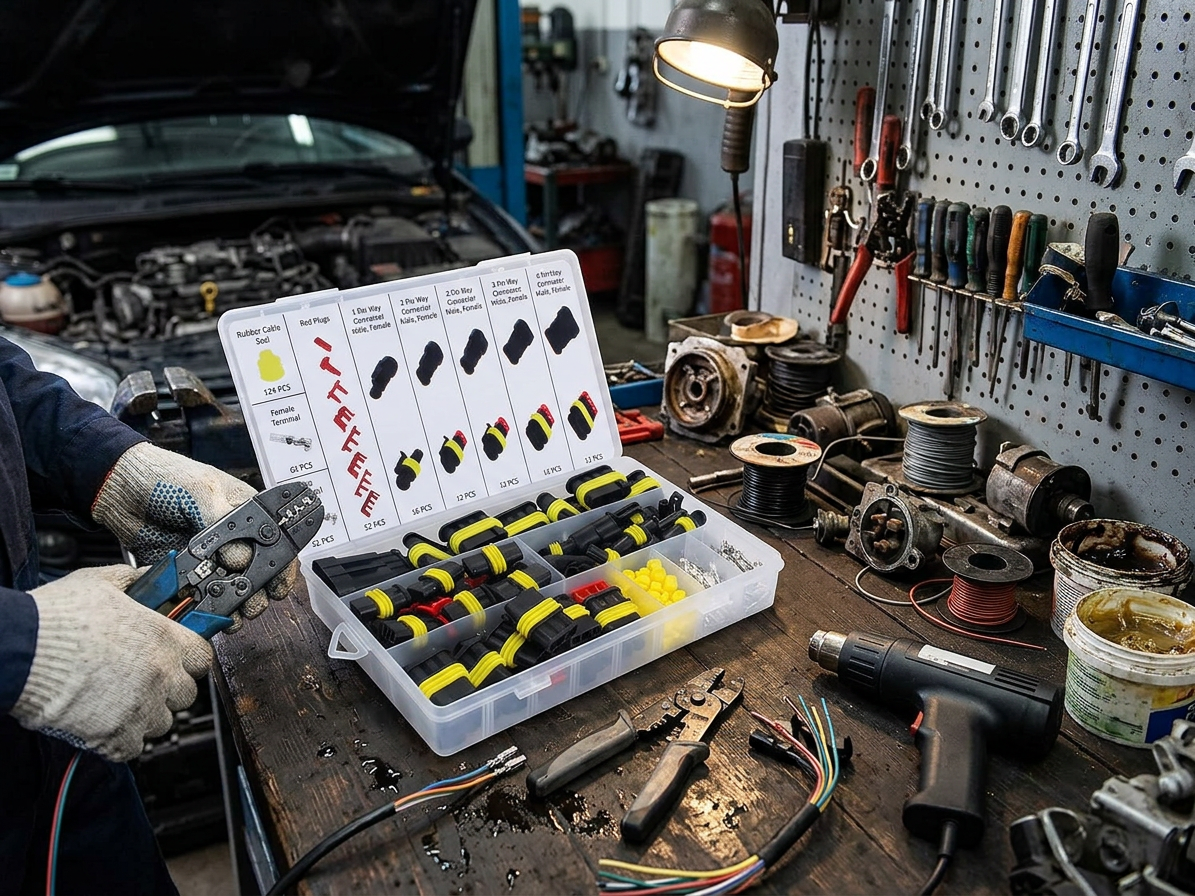 Elektrické konektory - štekry, voděodolné, sada 352 ks